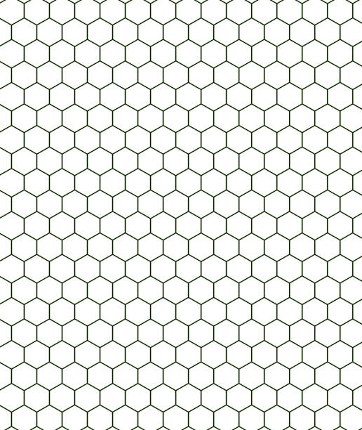 istock Black hollow hexagons on a white background 1982217690
