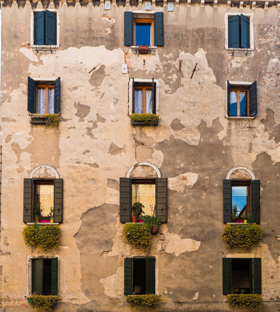 Grand canal side buidings in Venice, Italy