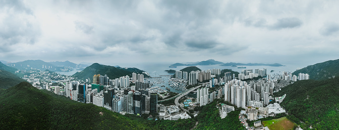 defaultAerial view Residential district in Aberdeen and Ap Lei Chau of Hong Kong