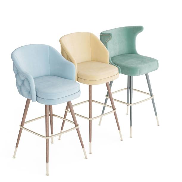 istock 3D rendering of colorful chairs on a white background 1982303280