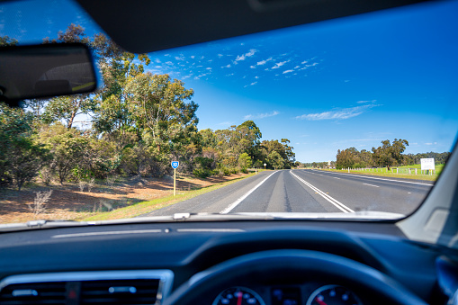 Driving along the roads of Western Australia.