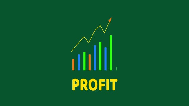 business graph animation showing profit
