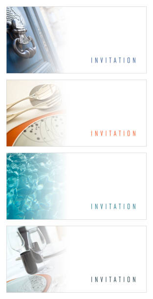 Set of four invitation cards