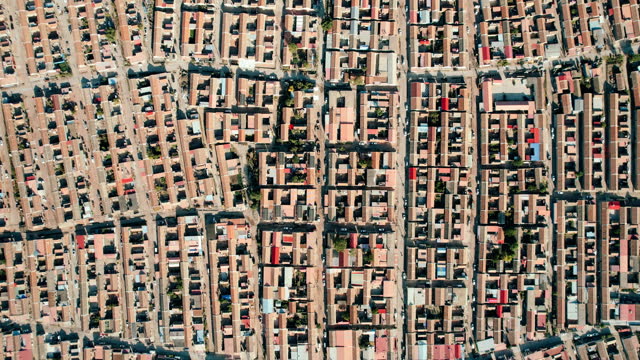T/L Aerial View of Suburban Houses / China