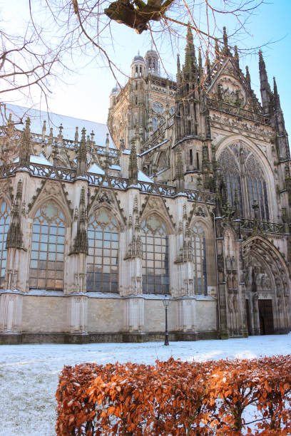 istock St John's Cathedral autumn leaves and snow 1982473087
