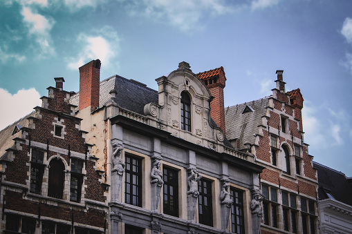 Close up of buildings in Antwerp in the downtown region. 
Antwerp is Belgium's most populous city and the capital of the Antwerp province, located in Flanders.