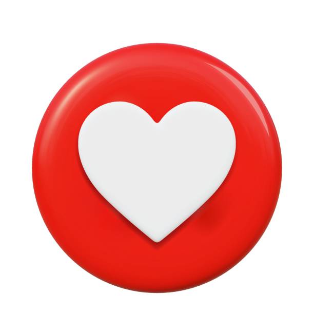 istock 3d heart like icon red and white colors. Cartoon minimal style for social media notification. Stock vector illustration. 1982496038