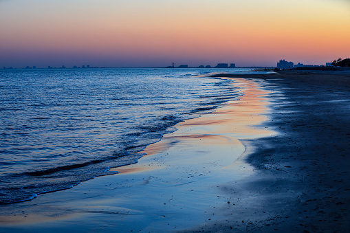 Coastal natural scenery in the evening, North China