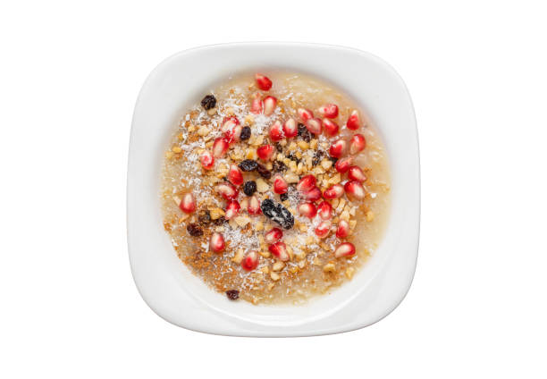 Traditional Turkish Dessert is Asure Noah's Pudding on wooden background