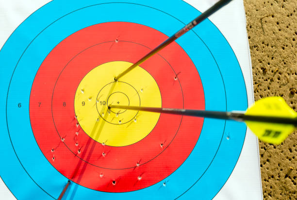 istock Many arrows hitting the archery target, bulls eye 1982525735