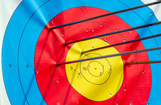 istock Many arrows hitting the archery target, bulls eye 1982535252
