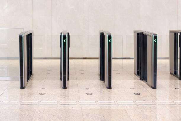 istock access control system of the office building. Electronic Entrance gate card People pass Access Building Security system. 1982584675