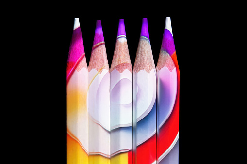 Abstract lights on pencils.
