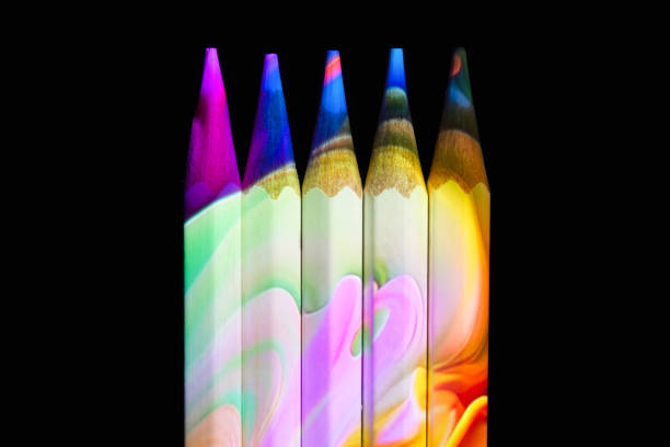 Abstract lights on pencils.