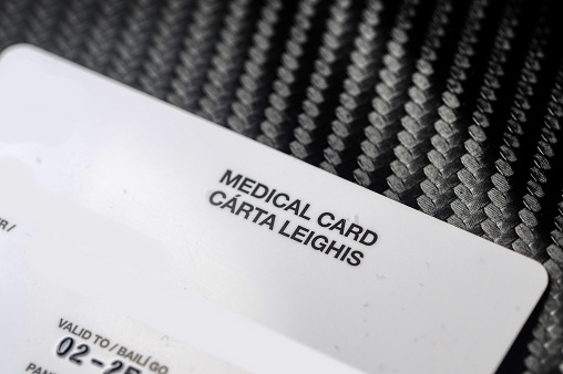 close up photo of a medical card