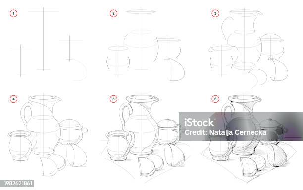 Ceramic Pattern Draw How To Draw Still Life With Baltic Ceramic Dishes Creation Step By Step ...