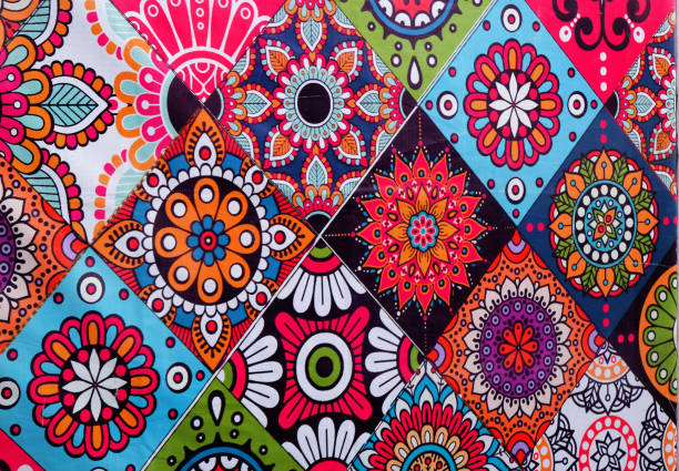 Gorgeous celebration background with striking array with color mandala for festival events,musical party multi color background photo.Floral background. Seamless abstract pattern.