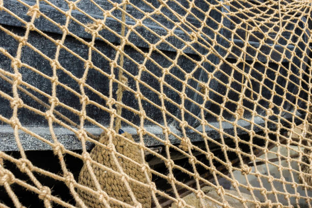 a commercial fishing net at the fishing port ready