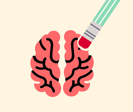 Erasing memory forgetfulness dementia Alzheimer's illustration