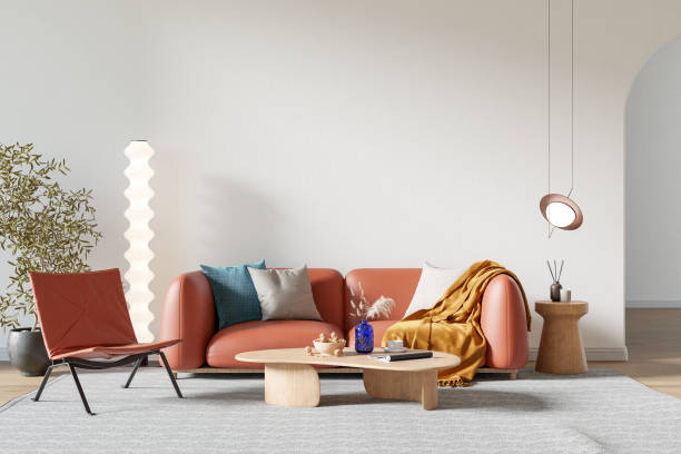 istock Wabi-Sabi Living Room Wallpaper Mockup 1982728049