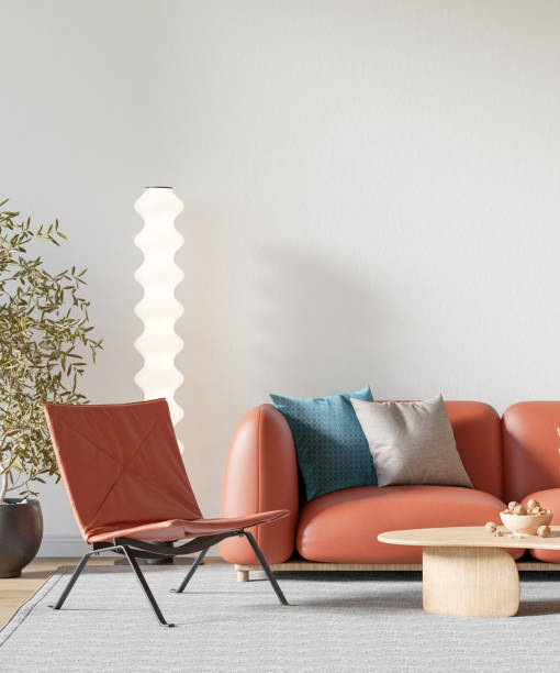 istock Wabi-Sabi Living Room Wallpaper Mockup 1982728565