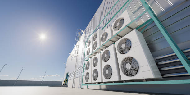 istock 3d rendering of condenser unit for hvac system. 1982760764