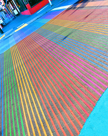 Rainbow crosswalk in the Castro District of San Francisco