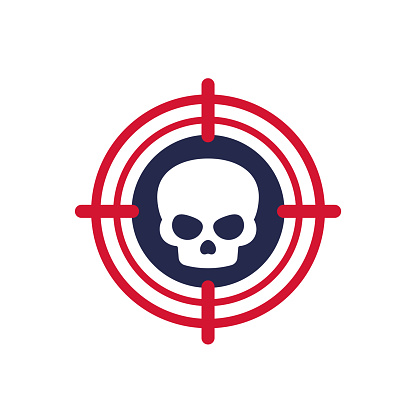 skull and target icon, vector