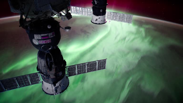 Aurora Australis as seen from International Space Station.