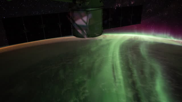 Southern lights as seen from International Space Station.