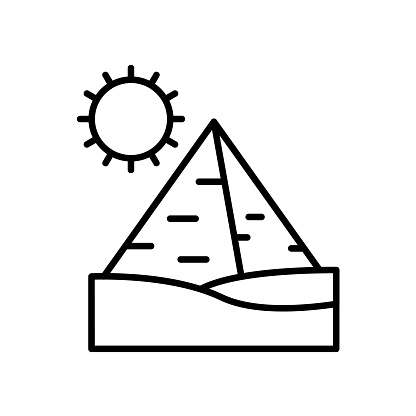 Pyramid Landscape icon vector image. Can be used for Landscapes.