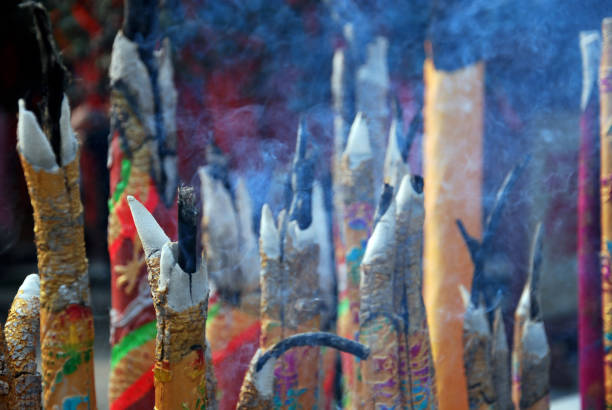 Sacred Serenity: Hues of Devotion and Ethereal Smoke in Baolun Temple