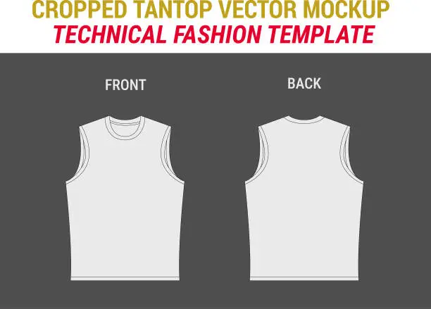 Vector illustration of Cropped Tanktop Mockup