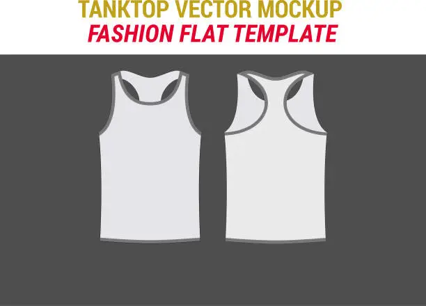 Vector illustration of Tanktop Fashion Flat Template2