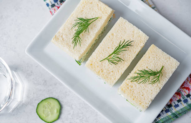 istock Cucumber dill cream cheese tea sandwich in a plate 1982963748