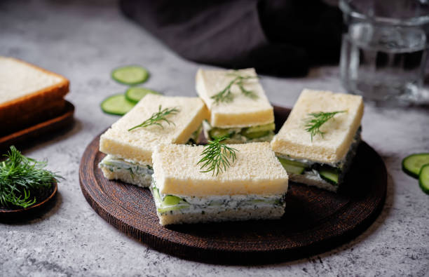 istock Cucumber dill cream cheese tea sandwich in a plate 1982963761