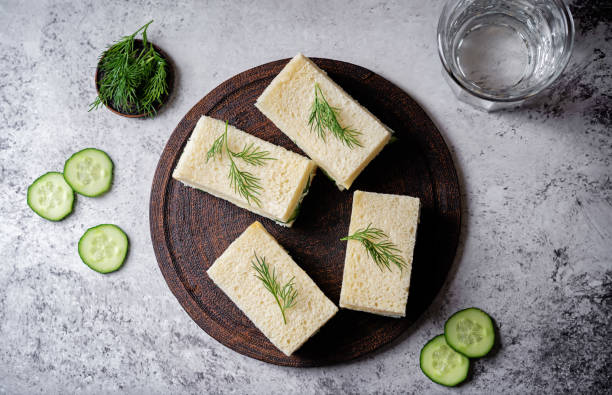 istock Cucumber dill cream cheese tea sandwich in a plate 1982964034