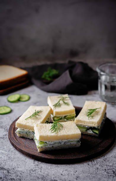 istock Cucumber dill cream cheese tea sandwich in a plate 1982964283