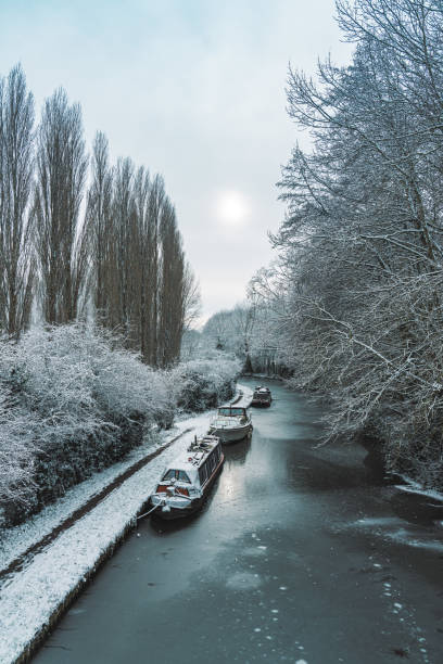 istock Narrow boat on the Bridgewater canal during cold weather in England 1982977310