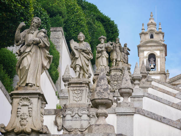 Sculptures on the stairs leading to Bom Jesus do Monte church