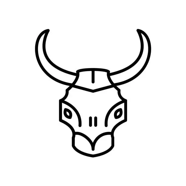 Vector illustration of Bull Skull Icon