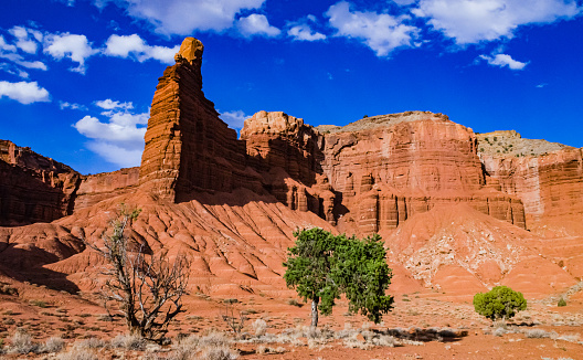 Layered clay and stone geological formations in Canyonlands NP is in Utah, USA