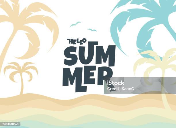Sign Background Summer Summer Background Summer Lettering Template Vector Stock Illustration ...