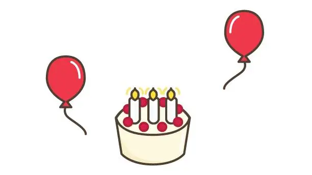 Vector illustration of Birthday cake party icon