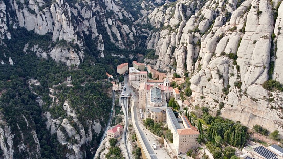 Aerial view of the Montserrat Abbey