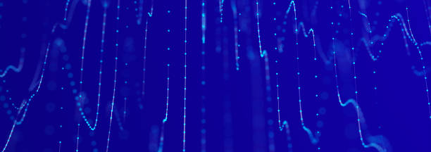istock Sci-fi background. Digital landscape with dots and lines. Cyberspace grid. Background concept for your design. 3d 1983246987