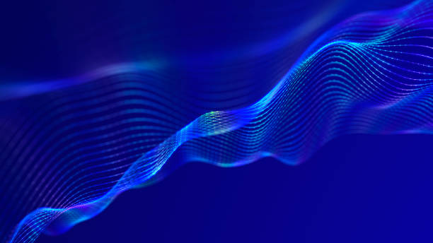 istock Sci-fi background. Digital landscape with dots and lines. Cyberspace grid. Background concept for your design. 3d 1983258827
