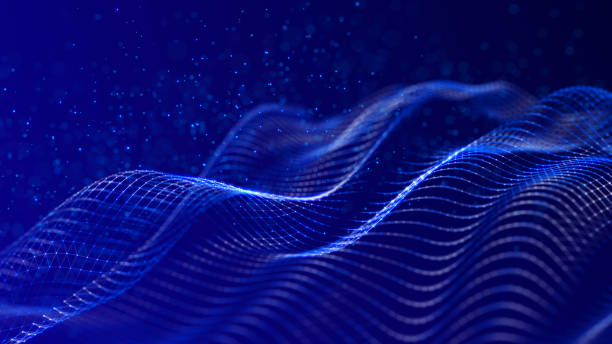 istock Sci-fi background. Digital landscape with dots and lines. Cyberspace grid. Background concept for your design. 3d 1983258831