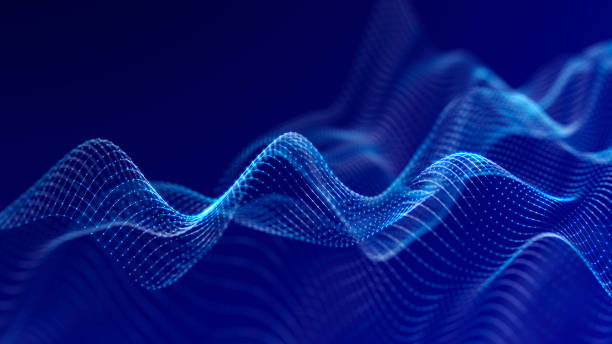 istock Futuristic wave with many dots. Abstract motion background of colored dots. Technology or science. 3d 1983259339
