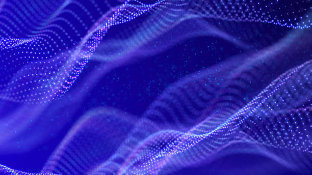 istock Sci-fi background. Digital landscape with dots and lines. Cyberspace grid. Background concept for your design. 3d 1983266052